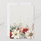 Invitation Festive Florals d'hiver 60e anniversaire (Dos)