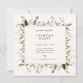Invitation Festive Foliage Frame Fête de Vacances (Devant)