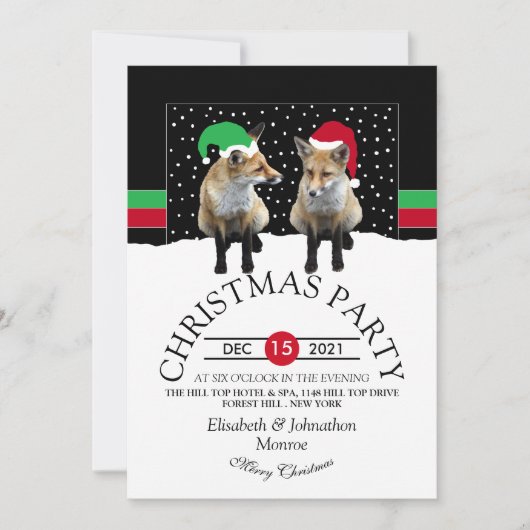 Invitation Festive Fox Cubs (Devant)
