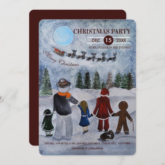 Invitation Festive Friends Christmas Party (Devant / Derrière)
