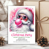 Invitation Festive Funny Santa Heart Glasses Christmas Invite