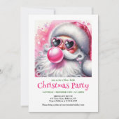 Invitation Festive Funny Santa Heart Glasses Christmas Invite (Devant)
