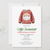 Invitation Festive Funny Ugly Sweater Holiday Party Card (Devant)