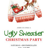 Invitation Festive Funny Ugly Sweater Holiday Party Card
