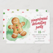 Invitation Festive Gingerbread Decorating Christmas Party (Devant / Derrière)
