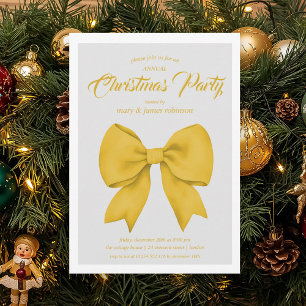 Invitation Festive Gold Bow Noël Fête de Noël