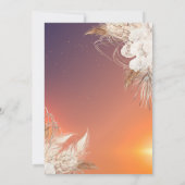 Invitation Festive Gold Frame Boho Flowers Retraite (Dos)