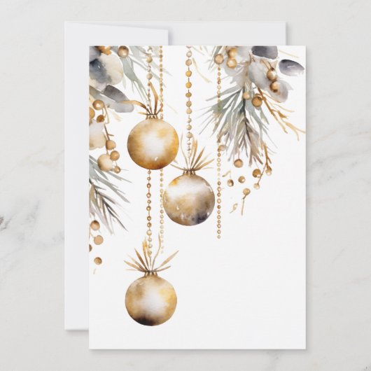 Invitation Festive Gold Garland Noël Fête (Dos)