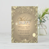 Invitation Festive Gold Stars Company Fête de Noël (Debout devant)
