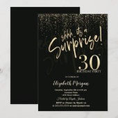 Invitation Festive Gold Surprise 30th Birthday Party (Devant / Derrière)