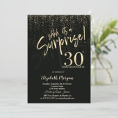 Invitation Festive Gold Surprise 30th Birthday Party (Debout devant)