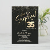 Invitation Festive Gold Surprise 35th Birthday Party (Debout devant)