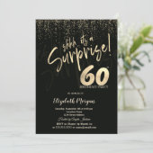Invitation Festive Gold Surprise 60th Birthday Party (Debout devant)