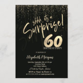 Invitation Festive Gold Surprise 60th Birthday Party (Devant)