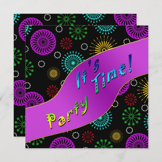 INVITATION FESTIVE - HEURE DE FÊTE (Devant / Derrière)