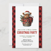 Invitation Festive highland cow Christmas invite editable (Devant)