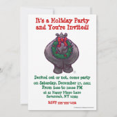 Invitation Festive Hippopotame fête de Noël (Dos)