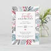 Invitation Festive hiver verdure fête de vacances (Debout devant)