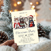 Invitation Festive Holiday Cat | Cute Christmas Cats Party
