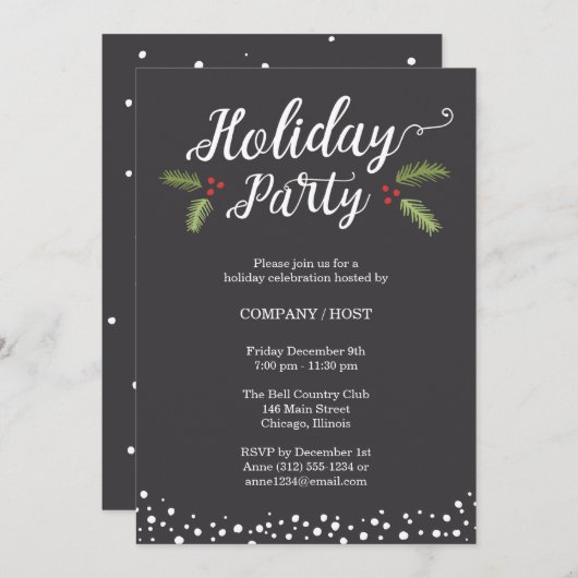 Invitation Festive Holiday Party (Devant / Derrière)