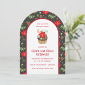 Invitation Festive Holiday Poinsettia Cupcake (Debout devant)