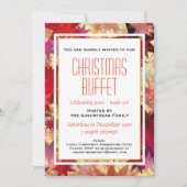 Invitation Festive Holiday Red Stars Personnalisable (Devant)