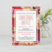 Invitation Festive Holiday Red Stars Personnalisable (Debout devant)