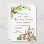 Invitation Festive Holly Berry Noël (Devant)