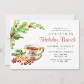 Invitation Festive Holly Berry Noël (Devant)