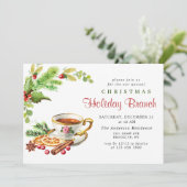 Invitation Festive Holly Berry Noël (Debout devant)