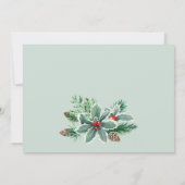 Invitation Festive Holly Berry Noël Fête Tea Party (Dos)