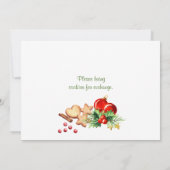 Invitation Festive Holly Berry Noël Fête Tea Party (Dos)