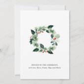 Invitation Festive Holly Berry PHOTO Fête de Noël (Dos)