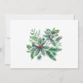 Invitation Festive Holly Berry vacances de Noël OPEN HOUSE (Dos)