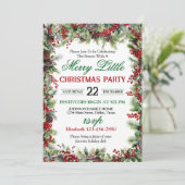 Invitation Festive Holly Border Noël Party (Debout devant)