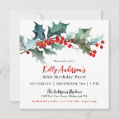 Invitation Festive Holly et Berries 60e fête d'anniversaire (Devant)