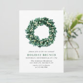 Invitation Festive Holly Wreath Christmas HOLIDAY BRUNCH (Debout devant)