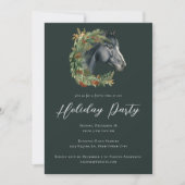 Invitation Festive Horse Wreath Equestrive Fête de Vacances (Devant)