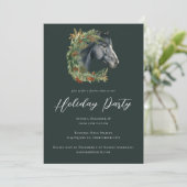 Invitation Festive Horse Wreath Equestrive Fête de Vacances (Debout devant)