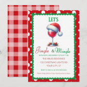 Invitation Festive Jingle and Mingle Holiday Cocktail Party (Devant / Derrière)