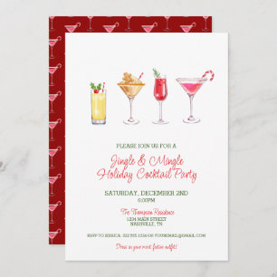 Invitation Festive Jingle Mingle Holiday Cocktail Party