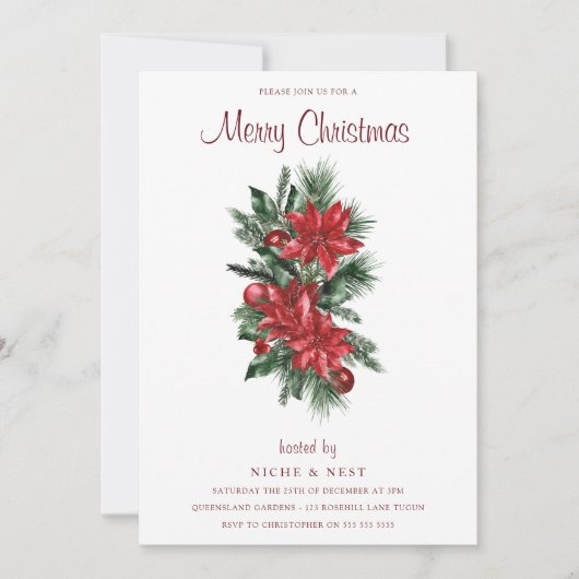 Invitation Festive Joyeux Noël (Devant)