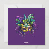 Invitation Festive Mardi Gras et Fleur Des Lis (Dos)