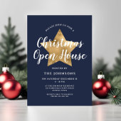 Invitation Festive Marine Blue Star Maison ouverte de Noël