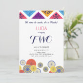 Invitation Festive Mexicaine en papier Ventilateur Cactus 2e  (Debout devant)