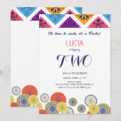 Invitation Festive Mexicaine en papier Ventilateur Cactus 2e  (Devant / Derrière)