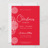 Invitation Festive mignonne Red Christmas Party (Devant)