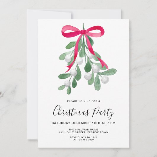 Invitation Festive Mistletoe Noël (Devant)