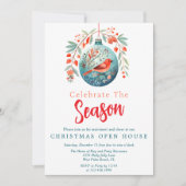 Invitation Festive Mistletoe Vintage Christmas Open House (Devant)