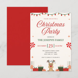 Invitation Festive moderne élégante fête de Noël